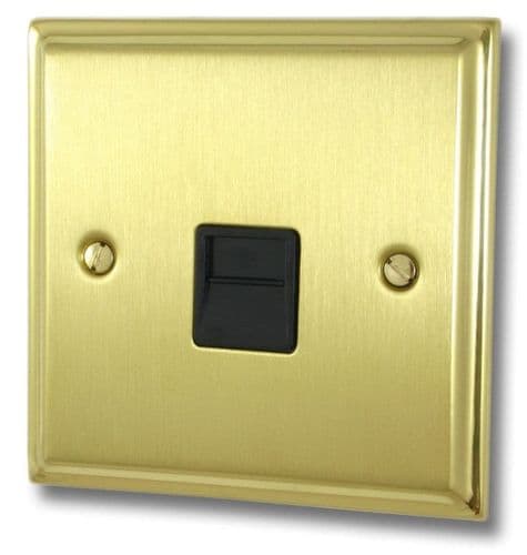 G&H DB33B Deco Plate Polished Brass 1 Gang Master BT Telephone Socket