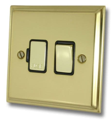 G&H DB357 Deco Plate Polished Brass 1 Gang Fused Spur 13A Switched