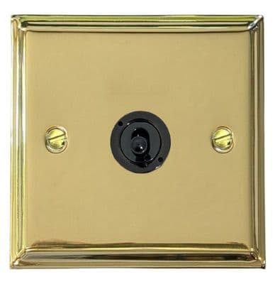G&H DB381-FBK Deco Plate Polished Brass 1 Gang 2 Way Toggle Light Switch