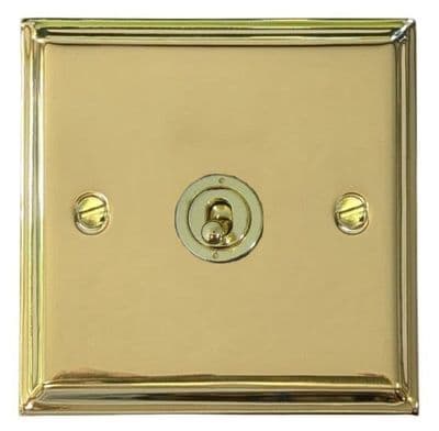 G&H DB381-PB Deco Plate Polished Brass 1 Gang 1 or 2 Way Toggle Light Switch
