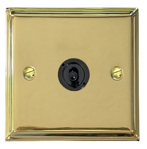 G&H DB385-FBK Deco Plate Polished Brass 1 Gang Intermediate Toggle Light Switch