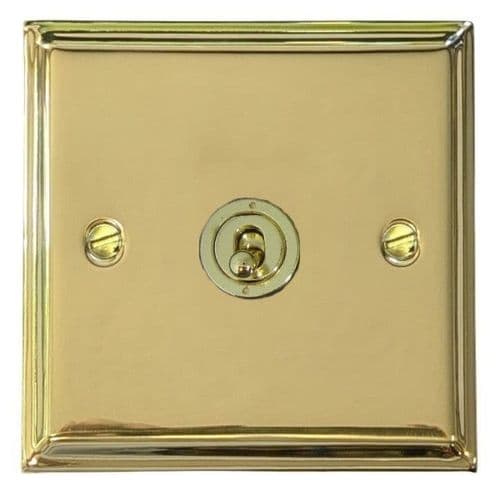 G&H DB385-PB Deco Plate Polished Brass 1 Gang Intermediate Toggle Light Switch