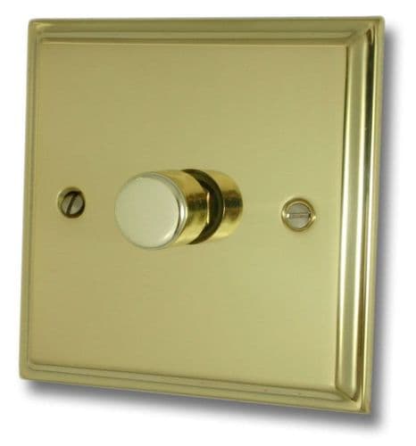 G&H DB521 Deco Plate Polished Brass 1 Gang 1 or 2 Way LED Dimmer Switch