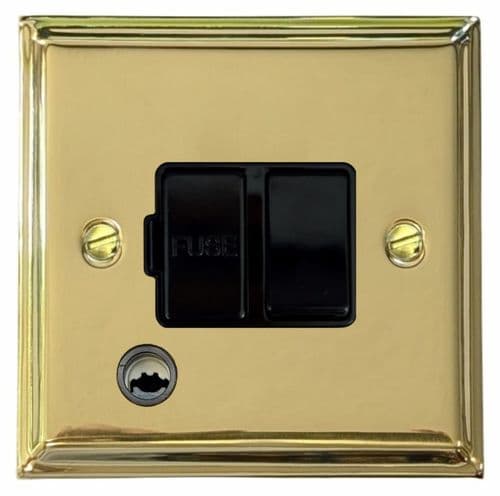 G&H DB56B Deco Plate Polished Brass 1 Gang Fused Spur 13A Switched & Flex Outlet