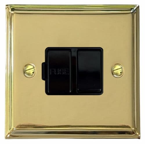 G&H DB57B Deco Plate Polished Brass 1 Gang Fused Spur 13A Switched