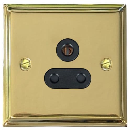 G&H DB59B Deco Plate Polished Brass 1 Gang Single 5 Amp Plug Socket
