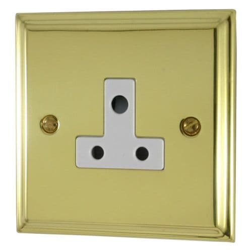 G&H DB59W Deco Plate Polished Brass 1 Gang Single 5 Amp Plug Socket