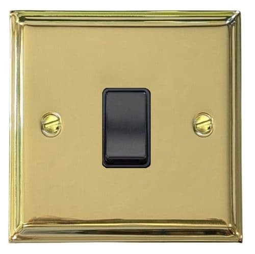 G&H DB5B Deco Plate Polished Brass 1 Gang Intermediate Rocker Light Switch