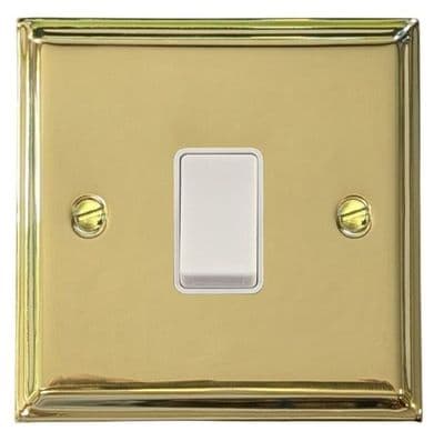 G&H DB5W Deco Plate Polished Brass 1 Gang Intermediate Rocker Light Switch