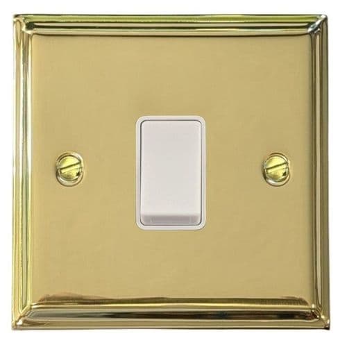 G&H DB5W Deco Plate Polished Brass 1 Gang Intermediate Rocker Light Switch