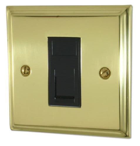 G&H DB61B Deco Plate Polished Brass 1 Gang RJ45 Cat5e Data Socket