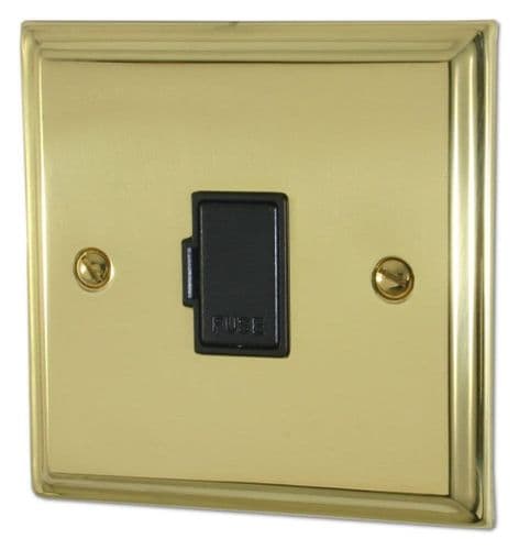 G&H DB90B Deco Plate Polished Brass 1 Gang Fused Spur 13A Unswitched
