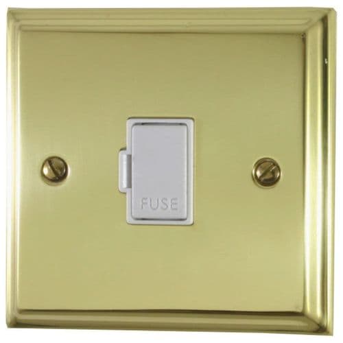 G&H DB90W Deco Plate Polished Brass 1 Gang Fused Spur 13A Unswitched