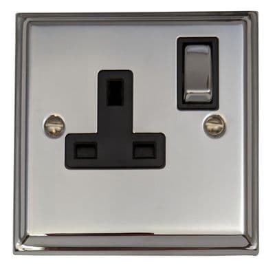 G&H DC309 Deco Plate Polished Chrome 1 Gang Single 13A Switched Plug Socket