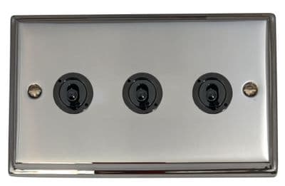 G&H DC383-FBK Deco Plate Polished Chrome 3 Gang 2 Way Toggle Light Switch