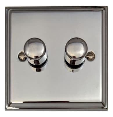 G&H DC522 Deco Plate Polished Chrome 2 Gang 1 or 2 Way LED Dimmer Switch