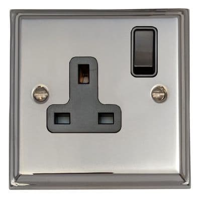 G&H DC9B Deco Plate Polished Chrome 1 Gang Single 13A Switched Plug Socket
