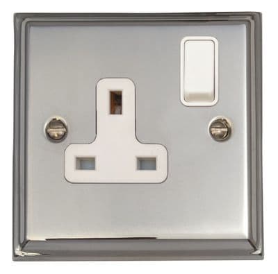 G&H DC9W Deco Plate Polished Chrome 1 Gang Single 13A Switched Plug Socket