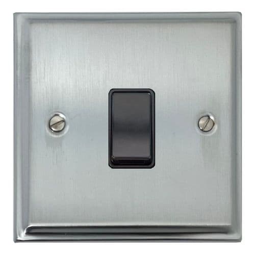 G&H DSC1B Deco Plate Satin Chrome 1 Gang 1 or 2 Way Rocker Light Switch