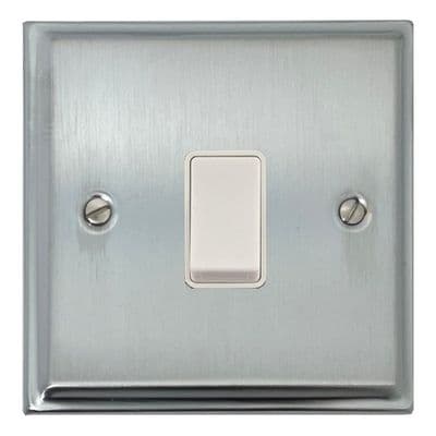 G&H DSC1W Deco Plate Satin Chrome 1 Gang 1 or 2 Way Rocker Light Switch