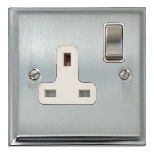 G&H DSC209 Deco Plate Satin Chrome 1 Gang Single 13A Switched Plug Socket