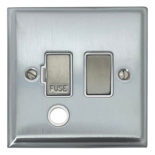 G&H DSC256 Deco Plate Satin Chrome 1 Gang Fused Spur 13A Switched & Flex Outlet