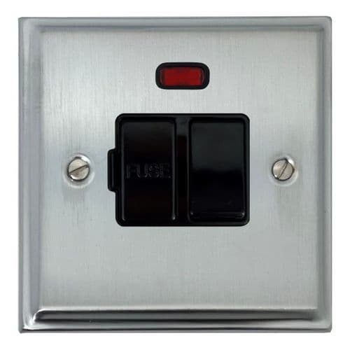 G&H DSC27B Deco Plate Satin Chrome 1 Gang Fused Spur 13A Switched & Neon