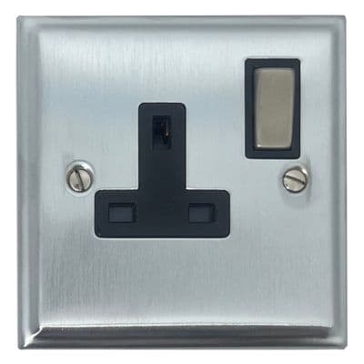 G&H DSC309 Deco Plate Satin Chrome 1 Gang Single 13A Switched Plug Socket