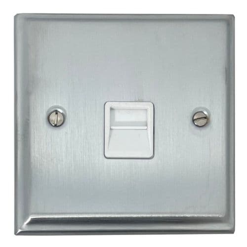 G&H DSC33W Deco Plate Satin Chrome 1 Gang Master BT Telephone Socket