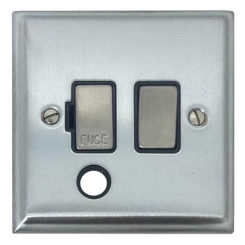 G&H DSC356 Deco Plate Satin Chrome 1 Gang Fused Spur 13A Switched & Flex Outlet
