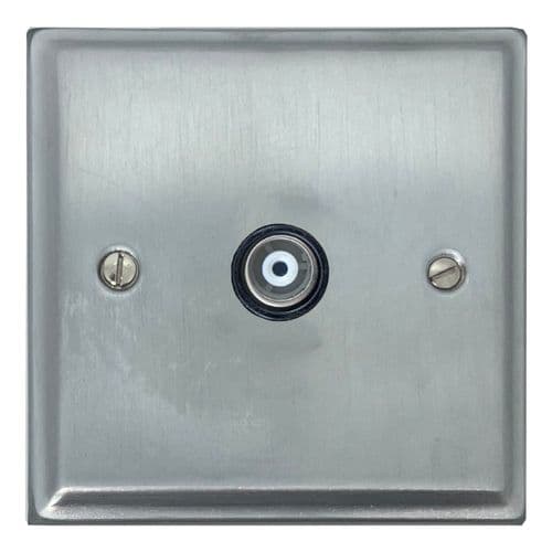 G&H DSC35B Deco Plate Satin Chrome 1 Gang TV Coax Socket Point