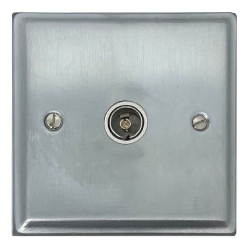 G&H DSC35W Deco Plate Satin Chrome 1 Gang TV Coax Socket Point