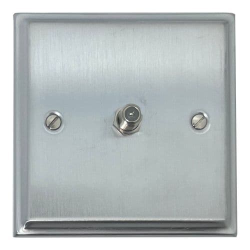 G&H DSC37 Deco Plate Satin Chrome 1 Gang Single Satellite Point Socket