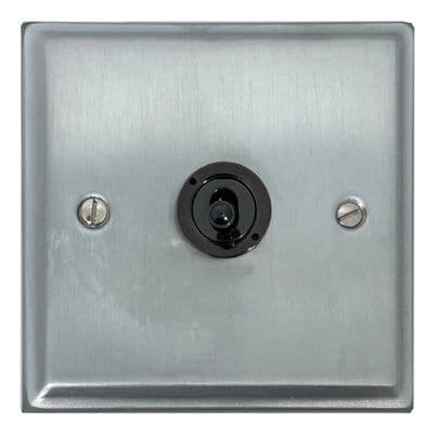 G&H DSC381-FBK Deco Plate Satin Chrome 1 Gang 2 Way Toggle Light Switch