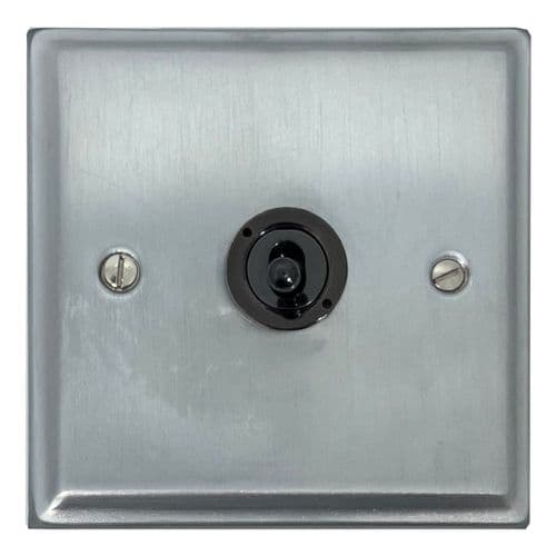 G&H DSC385-FBK Deco Plate Satin Chrome 1 Gang Intermediate Toggle Light Switch