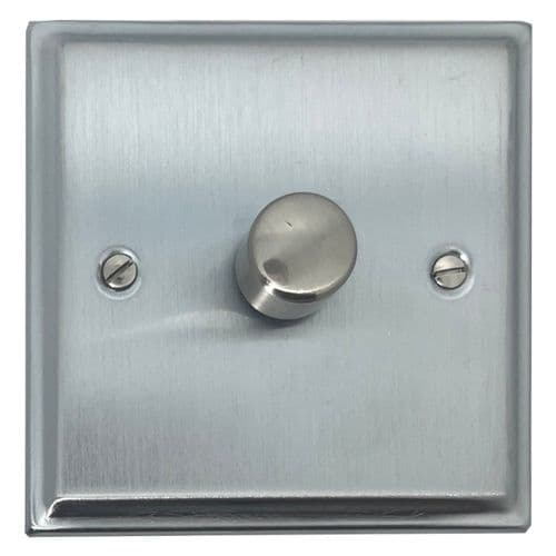 G&H DSC521 Deco Plate Satin Chrome 1 Gang 1 or 2 Way LED Dimmer Switch