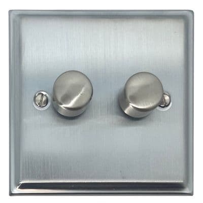 G&H DSC522 Deco Plate Satin Chrome 2 Gang 1 or 2 Way LED Dimmer Switch