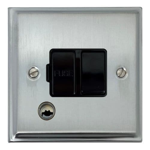 G&H DSC56B Deco Plate Satin Chrome 1 Gang Fused Spur 13A Switched & Flex Outlet