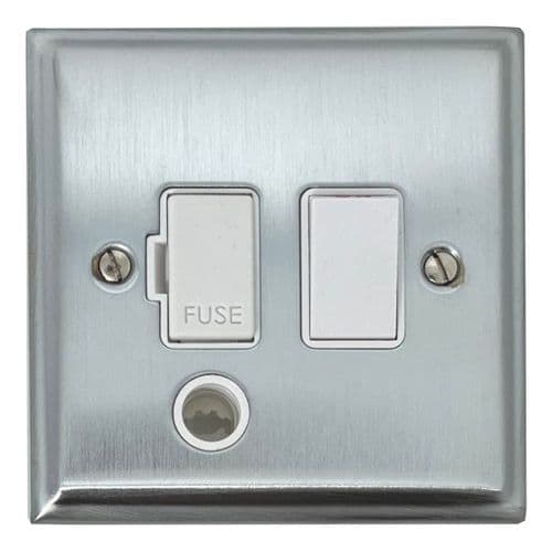 G&H DSC56W Deco Plate Satin Chrome 1 Gang Fused Spur 13A Switched & Flex Outlet