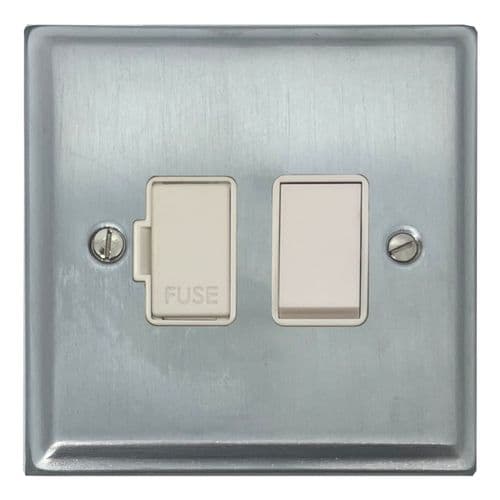 G&H DSC57W Deco Plate Satin Chrome 1 Gang Fused Spur 13A Switched