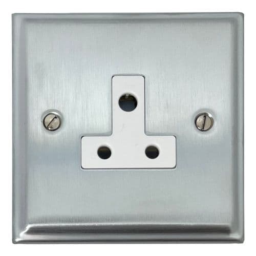 G&H DSC59W Deco Plate Satin Chrome 1 Gang Single 5 Amp Plug Socket