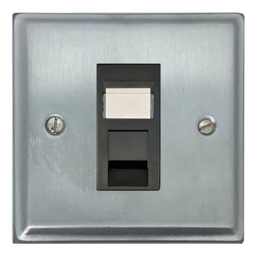 G&H DSC61B Deco Plate Satin Chrome 1 Gang RJ45 Socket