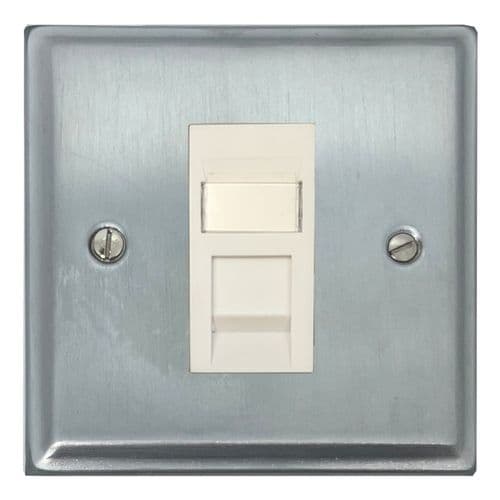 G&H DSC61W Deco Plate Satin Chrome 1 Gang RJ45 Socket