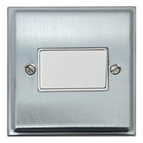 G&H DSC69W Deco Plate Satin Chrome 1 Gang Triple Pole 10A Fan Isolator Switch