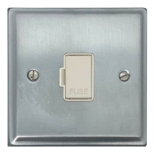 G&H DSC90W Deco Plate Satin Chrome 1 Gang Fused Spur 13A Unswitched