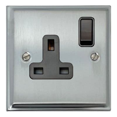 G&H DSC9B Deco Plate Satin Chrome 1 Gang Single 13A Switched Plug Socket
