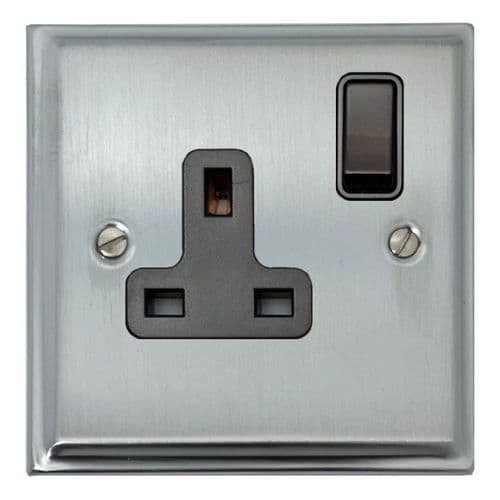 G&H DSC9B Deco Plate Satin Chrome 1 Gang Single 13A Switched Plug Socket