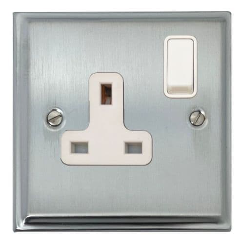 G&H DSC9W Deco Plate Satin Chrome 1 Gang Single 13A Switched Plug Socket