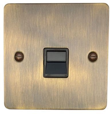 G&H FAB33B Flat Plate Antique Brass 1 Gang Master BT Telephone Socket