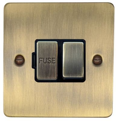 G&H FAB357 Flat Plate Antique Brass 1 Gang Fused Spur 13A Switched